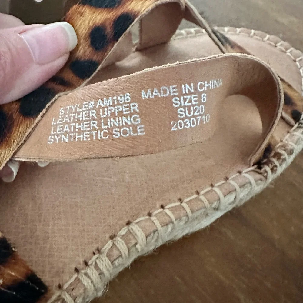 Madewell asymmetrical espadrille sandals in calf‎ hair ladies size 8 NEW AM198